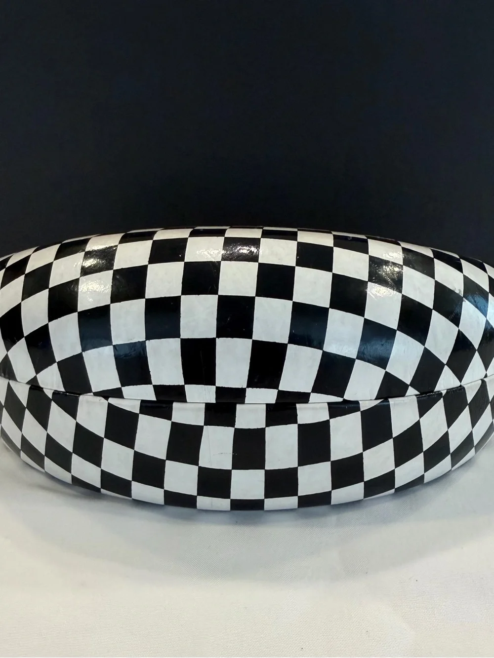 Betsey Johnson Black & White Checkered Eyewear Case with Gold Logo